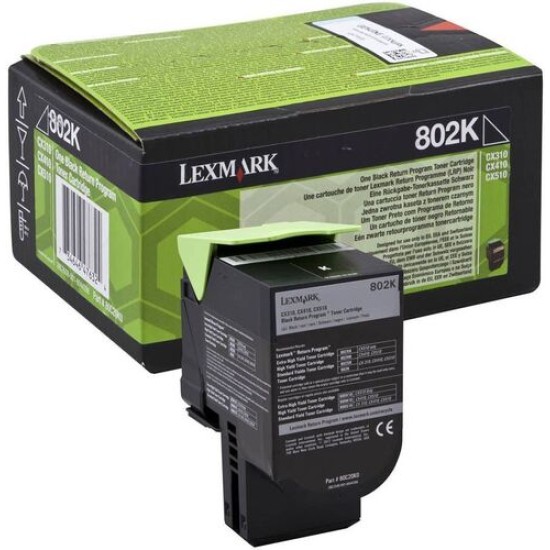 Lexmark 80C20K0 802K Siyah Orjinal Toner - CX310 / CX410 T13583 Lexmark 80C20K0 802K Siyah Orjinal Toner - CX310 / CX410 T13583