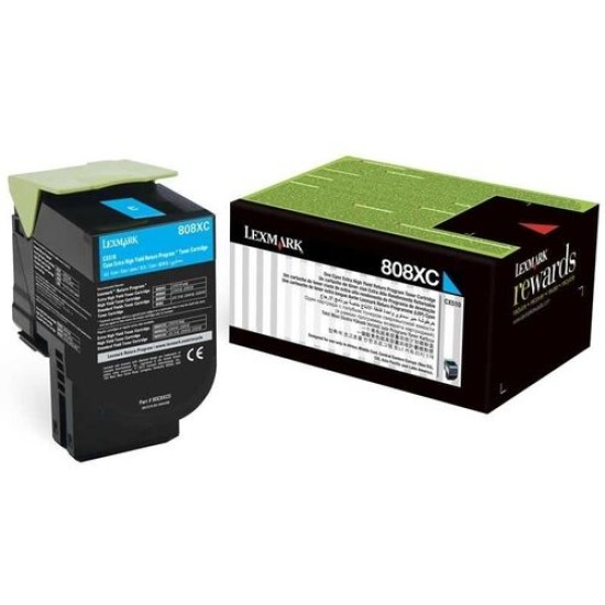 Lexmark 80C8XC0 808XC Mavi Orjinal Toner - CX510 T4835 Lexmark 80C8XC0 808XC Mavi Orjinal Toner - CX510 T4835