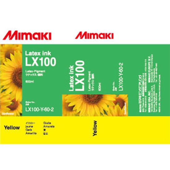 Mimaki LX100-Y-60 Sarı Orjinal Lateks Mürekkep JV400-130LX , JV400-160LX T11213 Mimaki LX100-Y-60 Sarı Orjinal Lateks Mürekkep JV400-130LX , JV400-160LX T11213