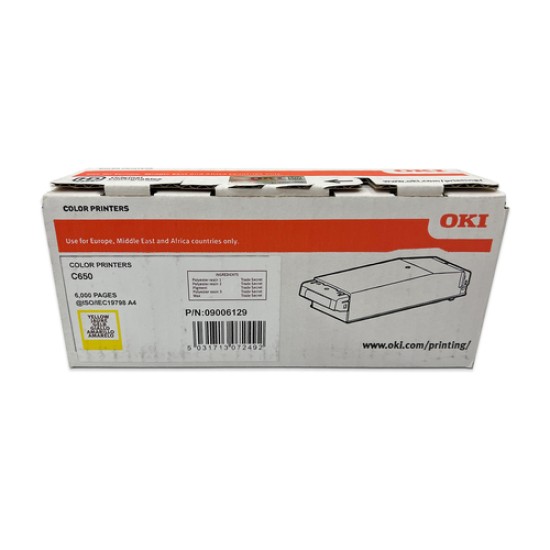OKI 09006129 Sarı Orjinal Toner - C650 OKI 09006129 Sarı Orjinal Toner - C650