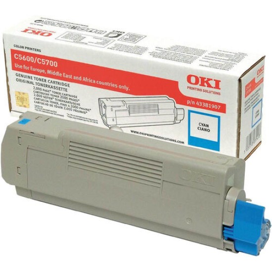 OKI 43381907 Mavi Orjinal Toner - C5600 / C5700 T14814 OKI 43381907 Mavi Orjinal Toner - C5600 / C5700 T14814