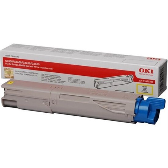 OKI 43459329 Sarı Orjinal Toner - C3300 / C3400 T14849 OKI 43459329 Sarı Orjinal Toner - C3300 / C3400 T14849