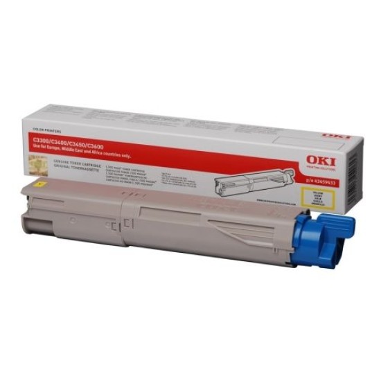 OKI 43459441 Sarı Orjinal Toner - C3300 / C3400 T7694 OKI 43459441 Sarı Orjinal Toner - C3300 / C3400 T7694