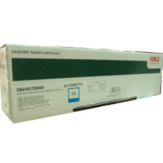 OKI 43487723 Mavi Orjinal Toner - C8600 / C8800 T5198 OKI 43487723 Mavi Orjinal Toner - C8600 / C8800 T5198