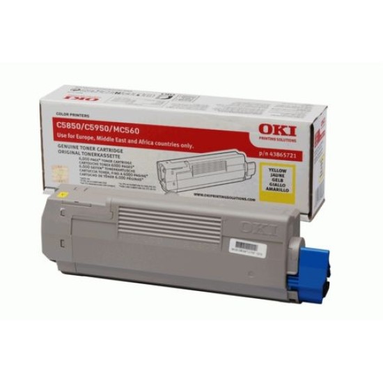 OKI 43865721 Sarı Orjinal Toner - C5850 / C5950 T12191 OKI 43865721 Sarı Orjinal Toner - C5850 / C5950 T12191