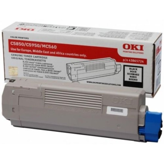 OKI 43865724 Siyah Orjinal Toner - C5850 / C5950 T12192 OKI 43865724 Siyah Orjinal Toner - C5850 / C5950 T12192