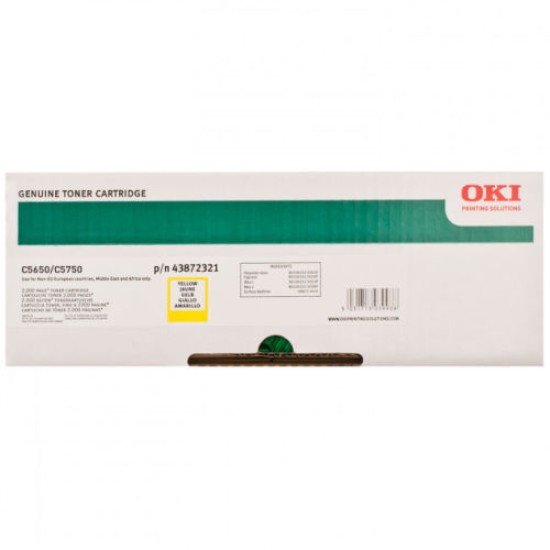 OKI 43872321 Sarı Orjinal Toner - C5650 / C5750 T5477 OKI 43872321 Sarı Orjinal Toner - C5650 / C5750 T5477