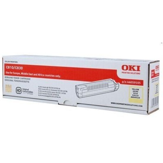 OKI 44059105 Sarı Orjinal Toner - C810 / C830 T16558 OKI 44059105 Sarı Orjinal Toner - C810 / C830 T16558