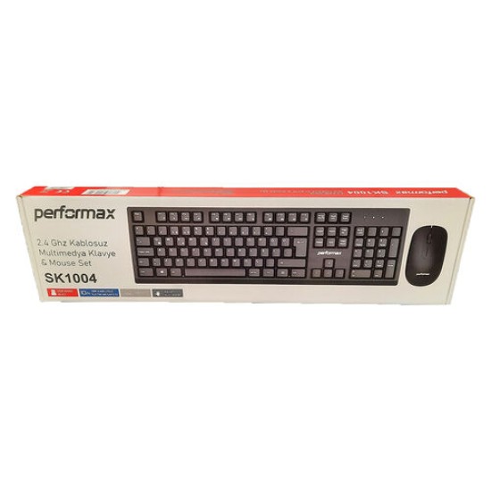 Performax SK1004 Kablosuz Siyah Klavye + Mouse Set T15745 Performax SK1004 Kablosuz Siyah Klavye + Mouse Set T15745