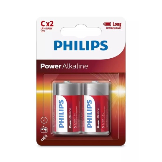 Philips LR14P2B Power Alkaline Pil C Orta Boy Philips LR14P2B Power Alkaline Pil C Orta Boy