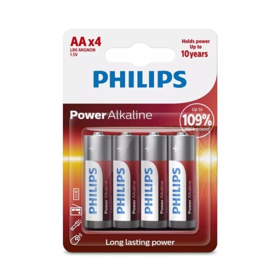 Philips LR6P4B/10 Power Alkaline Pil AA Philips LR6P4B/10 Power Alkaline Pil AA