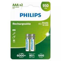 Philips R03B2A95/10 Şarj Edilebilir Pil AAA 950 mAh Philips R03B2A95/10 Şarj Edilebilir Pil AAA 950 mAh