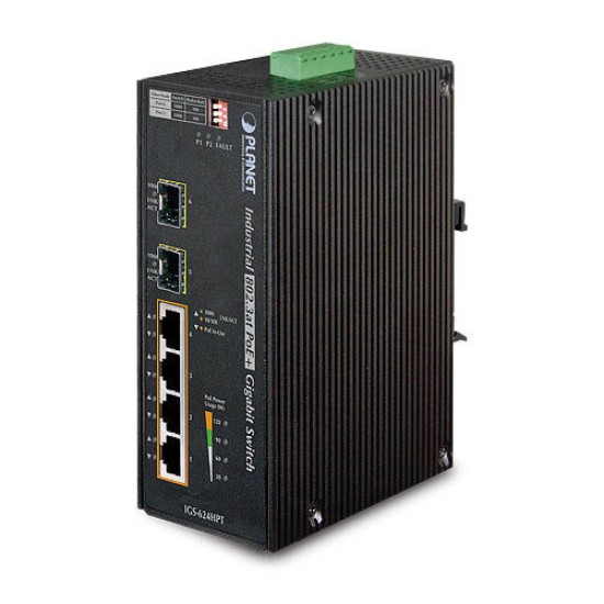 Planet PL-IGS-624HPT Endüstriyel Tip Yönetilemeyen PoE+ Switch T15229 Planet PL-IGS-624HPT Endüstriyel Tip Yönetilemeyen PoE+ Switch T15229