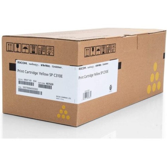 Ricoh 407639 SP-C310HE Sarı Orjinal Toner - SP-C231 / C232 / C310 / C311 T14841 Ricoh 407639 SP-C310HE Sarı Orjinal Toner - SP-C231 / C232 / C310 / C311 T14841