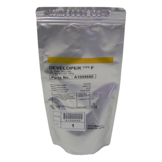 Ricoh 636840 Type F Sarı Developer Aficio Color 5106, 5206, NC5006 T10122 Ricoh 636840 Type F Sarı Developer Aficio Color 5106, 5206, NC5006 T10122