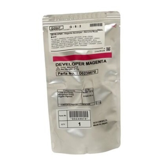 Ricoh D023-9670 Kırmızı Orjinal Developer - MP-C2800 / MP-C3300 T13674 Ricoh D023-9670 Kırmızı Orjinal Developer - MP-C2800 / MP-C3300 T13674