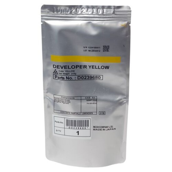 Ricoh D023-9680 Sarı Orjinal Developer - MP C2800 / MP C3300SPF / MP C4000SPF T13557 Ricoh D023-9680 Sarı Orjinal Developer - MP C2800 / MP C3300SPF / MP C4000SPF T13557