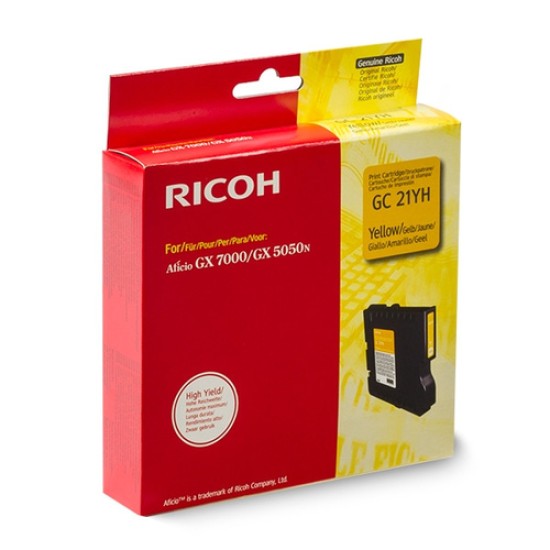 Ricoh GC-21YH 405539 Sarı Orjinal Kartuş - GX2500 Ricoh GC-21YH 405539 Sarı Orjinal Kartuş - GX2500