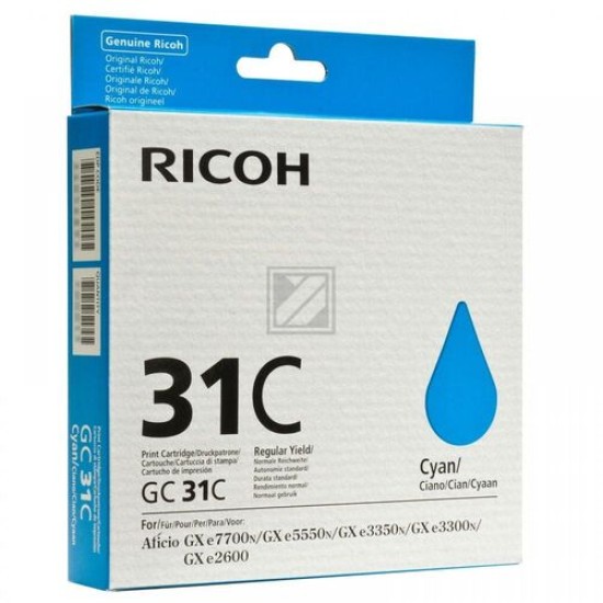 Ricoh GC-31 Mavi Orjinal Kartuş 405689 GXe3300N, GXe3350N, GXe5550N, GXe7770N T12297 Ricoh GC-31 Mavi Orjinal Kartuş 405689 GXe3300N, GXe3350N, GXe5550N, GXe7770N T12297