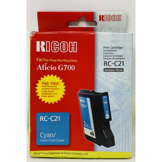 Ricoh RC-C21 402279 Mavi Orjinal Kartuş Yüksek Kapasite - G700 Ricoh RC-C21 402279 Mavi Orjinal Kartuş Yüksek Kapasite - G700