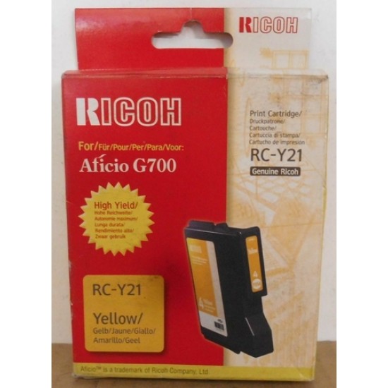 Ricoh RC-Y21 402277 Sarı Orjinal Kartuş Yüksek Kapasite - G700 Ricoh RC-Y21 402277 Sarı Orjinal Kartuş Yüksek Kapasite - G700