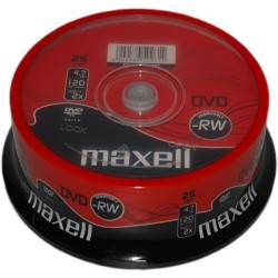 Maxell DVD-RW 4.7 GB 25li Paket Cakebox 275894 T7010 Maxell DVD-RW 4.7 GB 25li Paket Cakebox 275894 T7010