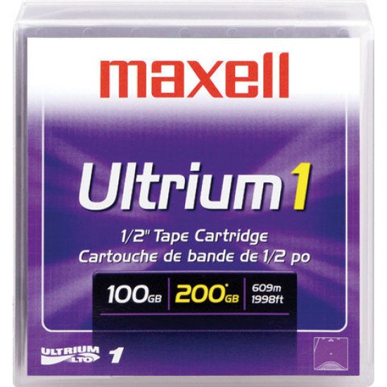 Maxell LTO-1 Ultrium Data Kartuş - 100 GB / 200 GB 609m, 12,65mm T7008 Maxell LTO-1 Ultrium Data Kartuş - 100 GB / 200 GB 609m, 12,65mm T7008