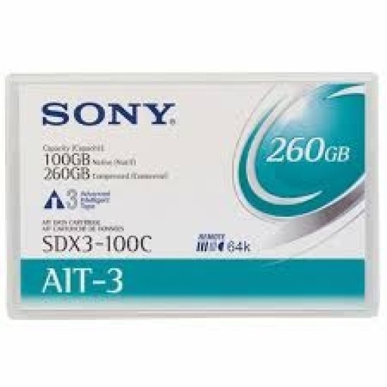 Sony SDX3-100C AIT3 100Gb/260Gb 230m, 8mm Data Kartuşu T2407 Sony SDX3-100C AIT3 100Gb/260Gb 230m, 8mm Data Kartuşu T2407