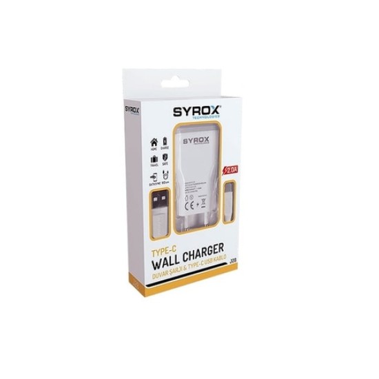 Syrox J28 Type-C Girişli 2.0 Amper Hızlı Şarj Aleti Syrox J28 Type-C Girişli 2.0 Amper Hızlı Şarj Aleti