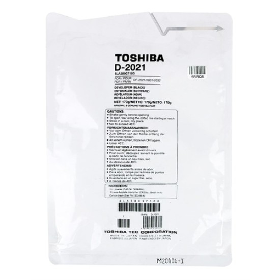 Toshiba 6LA58937100 D-2021 Siyah Orjinal Developer T17517 Toshiba 6LA58937100 D-2021 Siyah Orjinal Developer T17517