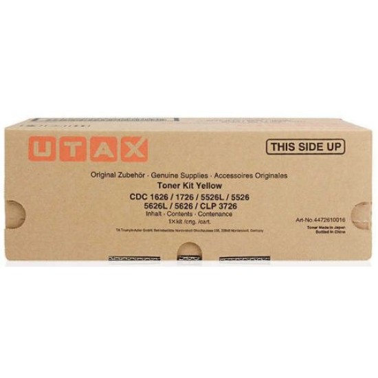 Utax CLP-3726, CDC-1626 / 1726 / 5526L/ 5626 Sarı Orjinal Toner Triumph Adler DCC-2626 / 2726 4472610016 T9485 Utax CLP-3726, CDC-1626 / 1726 / 5526L/ 5626 Sarı Orjinal Toner Triumph Adler DCC-2626 / 2726 4472610016 T9485