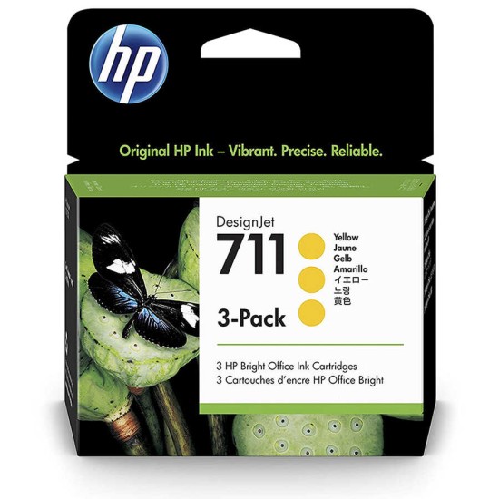 HP 711 CZ136A Sarı Orjinal Kartuş 3lü Paket - DesignJet T120 HP 711 CZ136A Sarı Orjinal Kartuş 3lü Paket - DesignJet T120