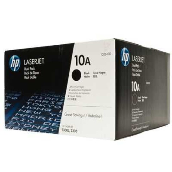 HP Q2610D (10D) Siyah Orjinal Toner 2li Paket - Laserjet 2300 (B) HP Q2610D (10D) Siyah Orjinal Toner 2li Paket - Laserjet 2300 (B)