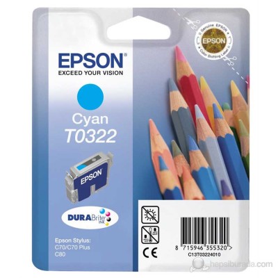 Epson C13T032240 Mavi Orjinal Kartuş