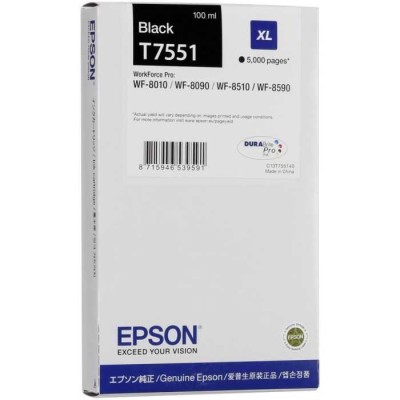 Epson C13T75514010 Orjinal Siyah Kartuş - WF-8010DW / WF-8090