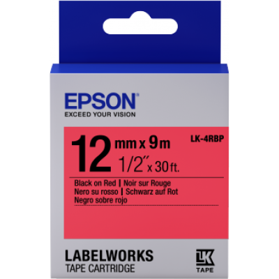 Epson C53S654007 Kırmızı Üzerine Siyah Orjinal Etiket Şeridi - LW-400