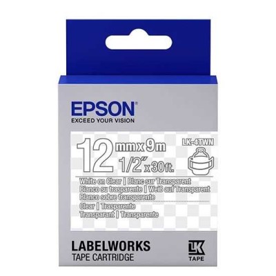 Epson C53S654013 Transparan Üzerine Beyaz Orjinal Etiket Şeridi - LW-400