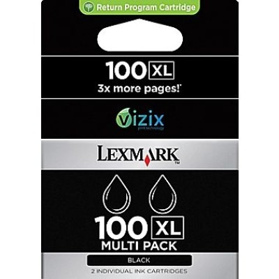 Lexmark 14N0848E (100XL) Siyah Orjinal Kartuş Yüksek Kapasite 2li Paket - S305