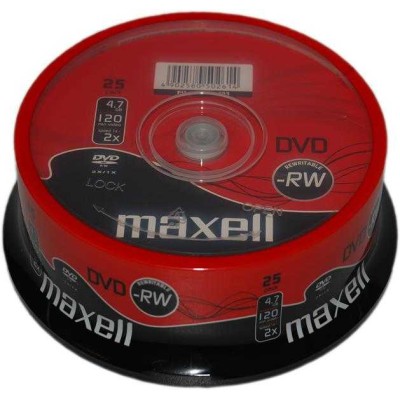 Maxell DVD-RW 4.7 GB 25li Paket Cakebox