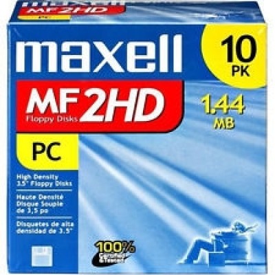 Maxell MF2HD 3.5 HD 1,44 MB Floppy Disk - Biçimlendirilmiş Disket 10LU Paket