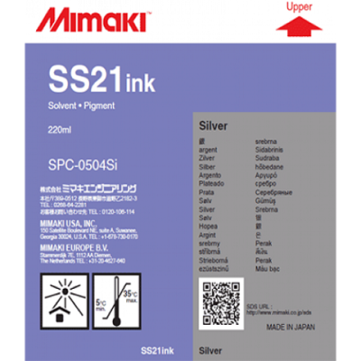Mimaki SPC-0504Si SS21 Gri (Silver) Orjinal Solvent Mürekkep Kartuşu 220 Ml