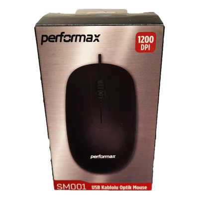Performax SM001 Kablolu Siyah Optik Mouse