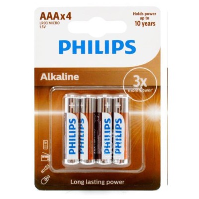 Philips LR03A12S/10 Alkaline Pil AAA 12Li