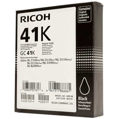 Ricoh GC41K 405765 Geljet Siyah Orjinal Kartuş - SG2100 / SG3110 / SG3100