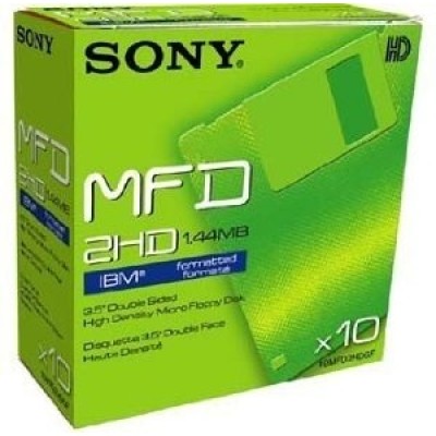 Sony MF2HD 3.5 HD 1,44 MB FLOPPY DISK - Biçimlendirilmiş Disket 10lu Paket