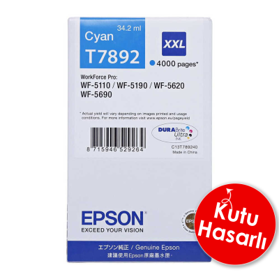Epson C13T789240 T7892 Mavi Orjinal Kartuş