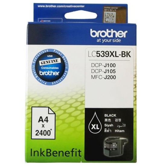 Brother LC539XL BK Siyah Orjinal Kartuş Yüksek Kapasite - DCP-J105 (T11536)