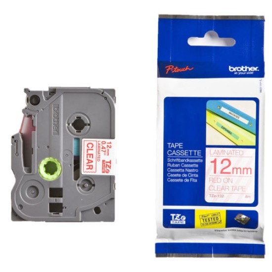 Brother TZE-132 (12MM) Kırmızı Lamine Etiket Brother TZE-132 (12MM) Kırmızı Lamine Etiket