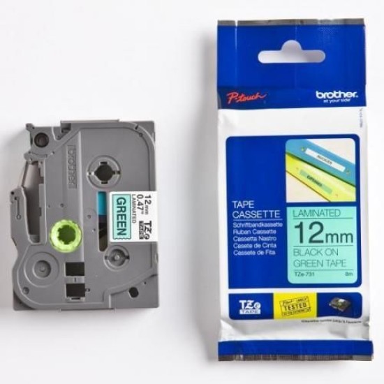 Brother TZE-731 (12MM) Siyah Orjinal Lamine Etiket Brother TZE-731 (12MM) Siyah Orjinal Lamine Etiket