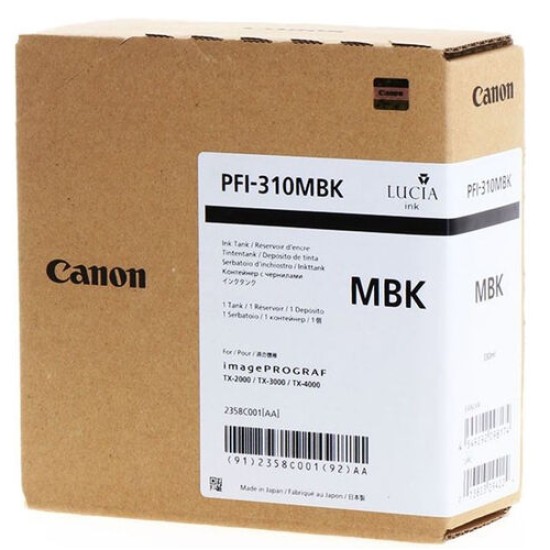 Canon PFI-310MBK (2358C001) Mat Siyah Orjinal Kartuş - TX-2000 / TX-3000  (T12655)